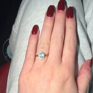 Elegant Blue Stone Women's Ring